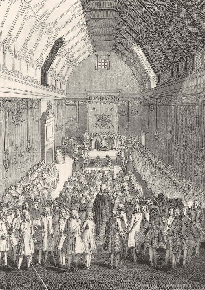 LONDON. House of Lords, George II 1845 old antique vintage print picture